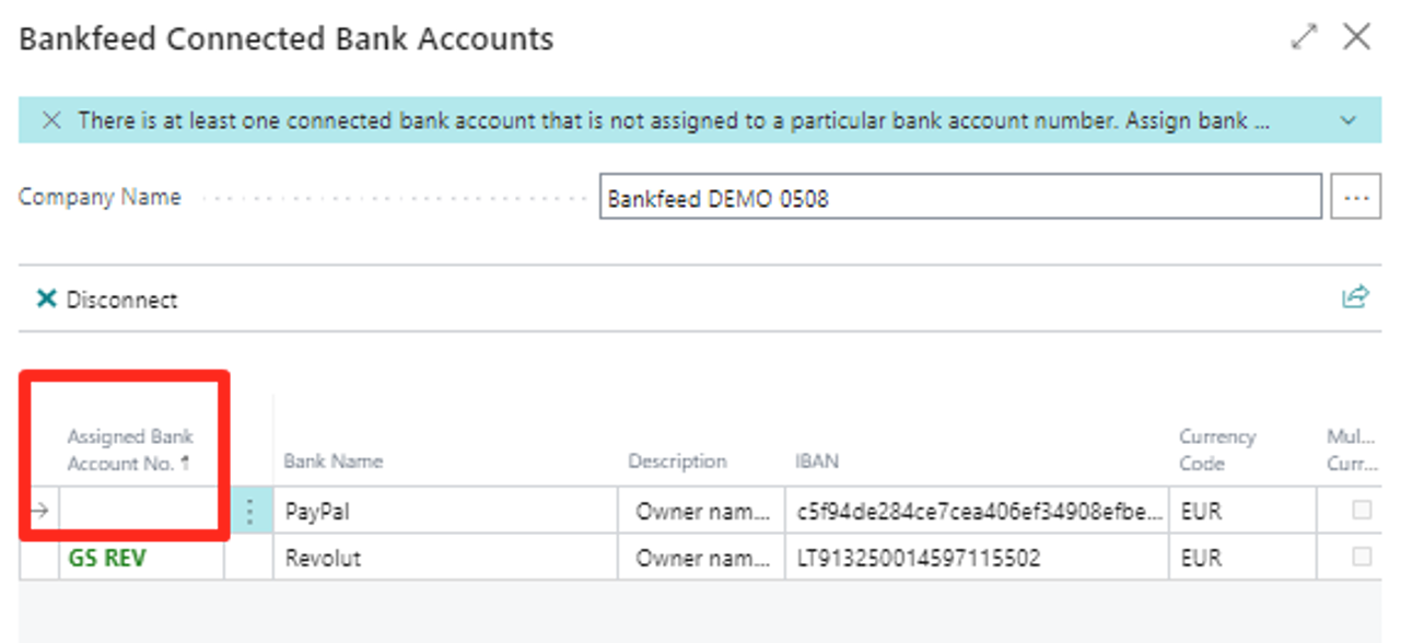 Connected bank accounts | Bankfeed