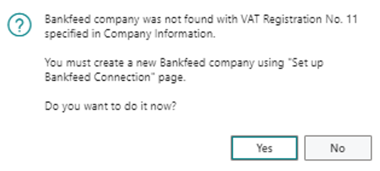 Bankfeed company is not found 