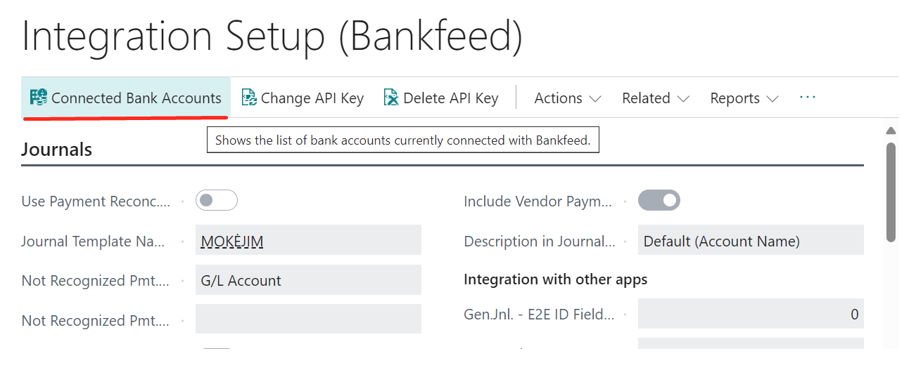 Connected bank accounts | Bankfeed