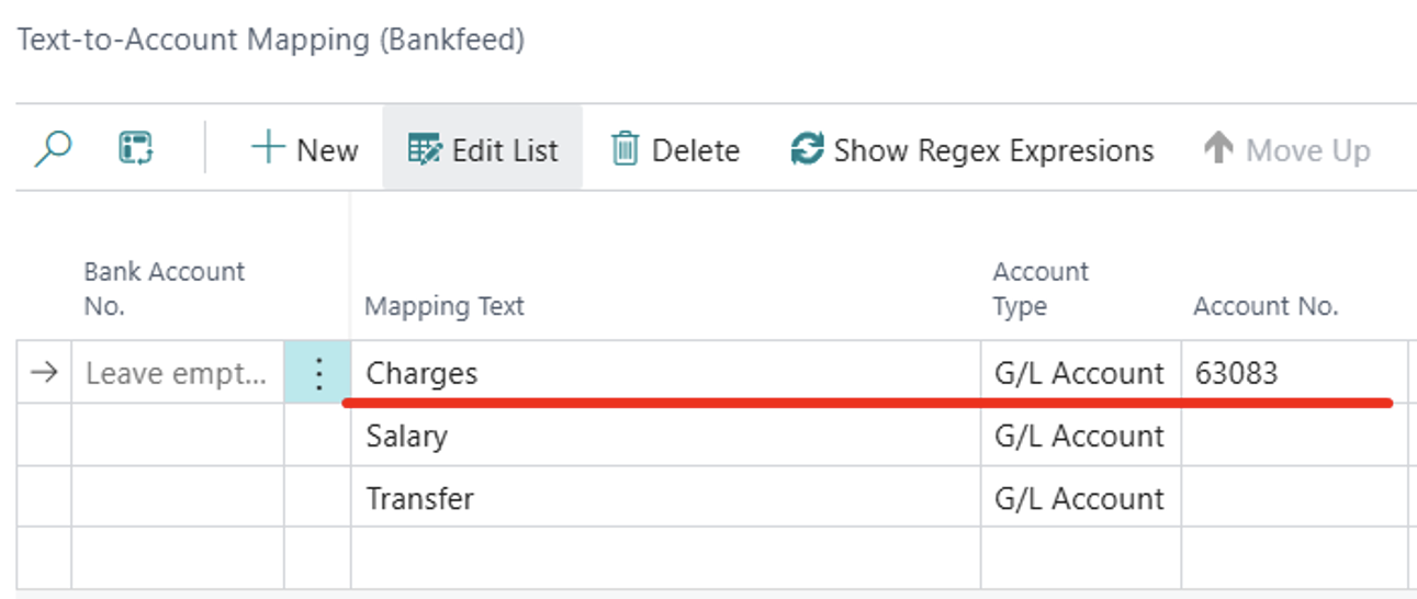 Text to Account Mapping | Bankfeed