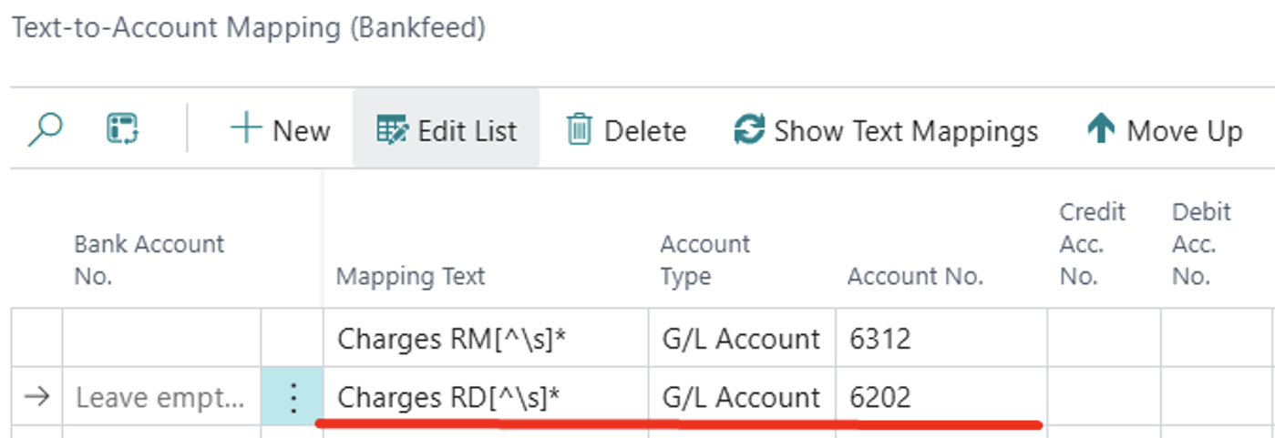 Show Regex Expressions | Bankfeed