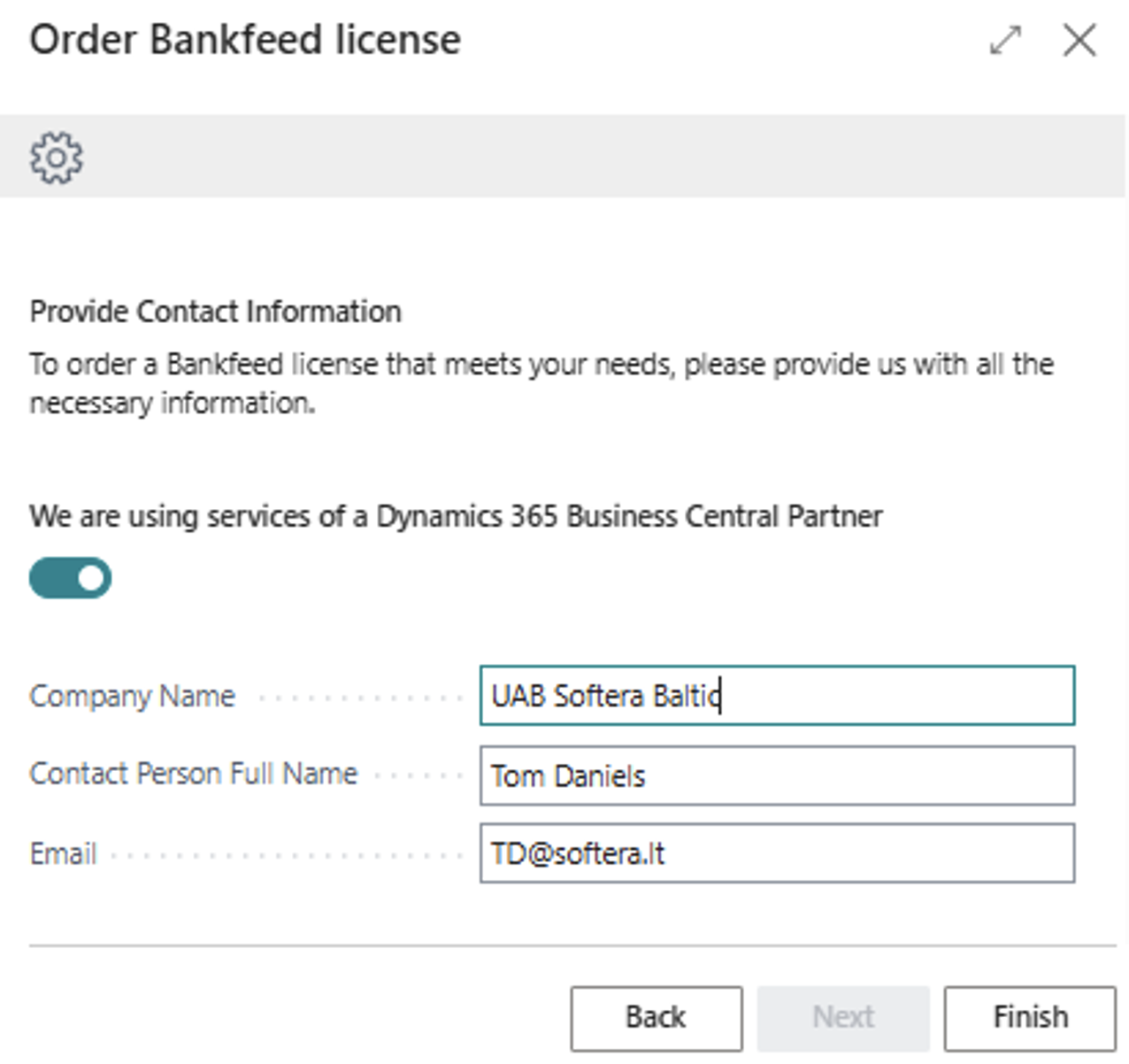 Order Bankfeed license