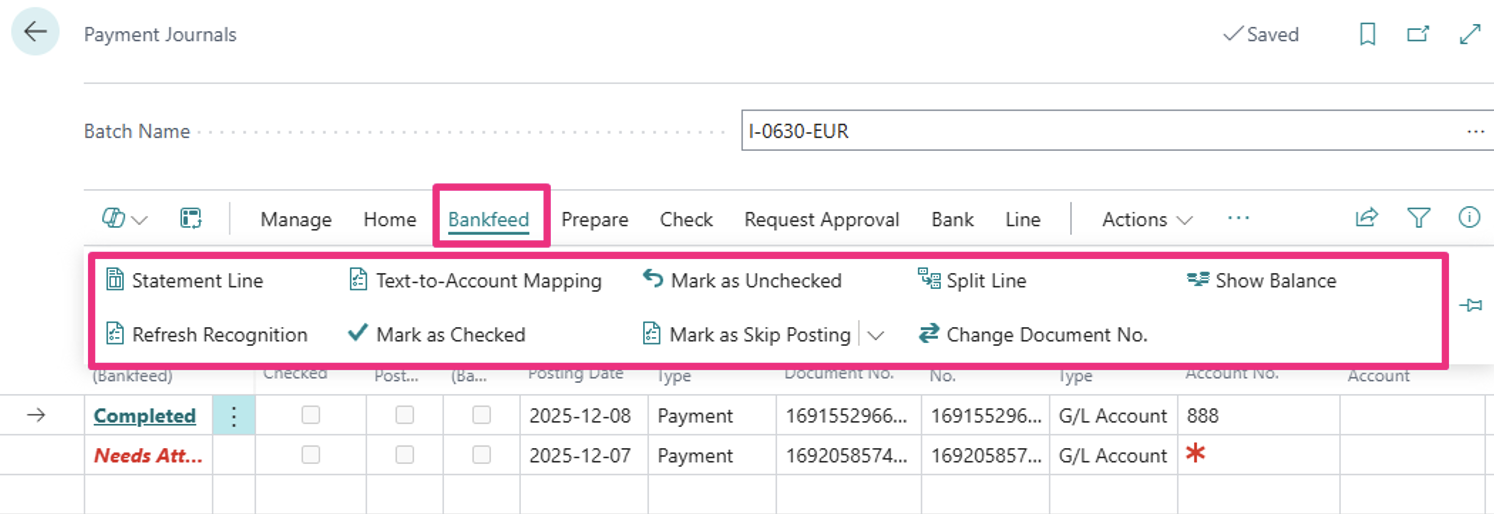 Bankfeed action group