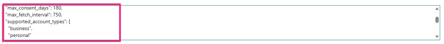 Institution details Bankfeed