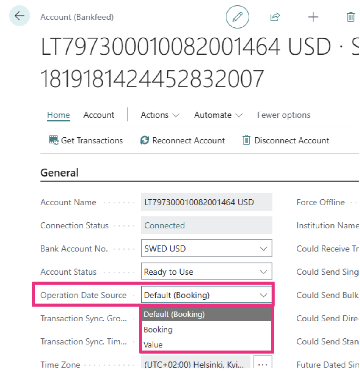 Value date or booking date | Bankfeed
